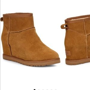 UGG classic mini wedge bootie brown size 5